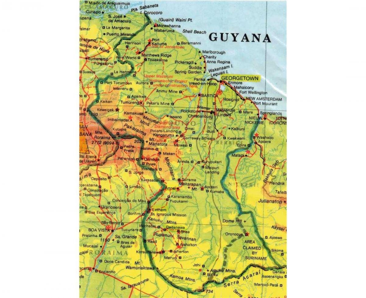 mapa Guyana afrika
