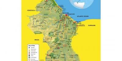Mapa Guyana mapa umiestnenia