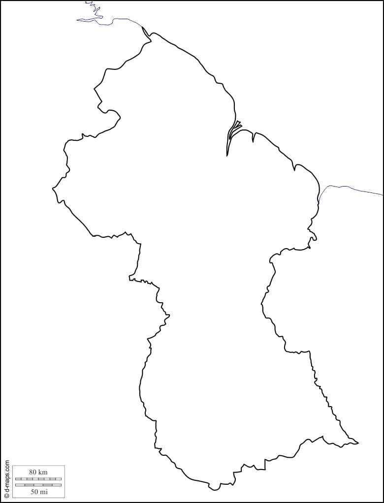 prázdna mapa Guyana