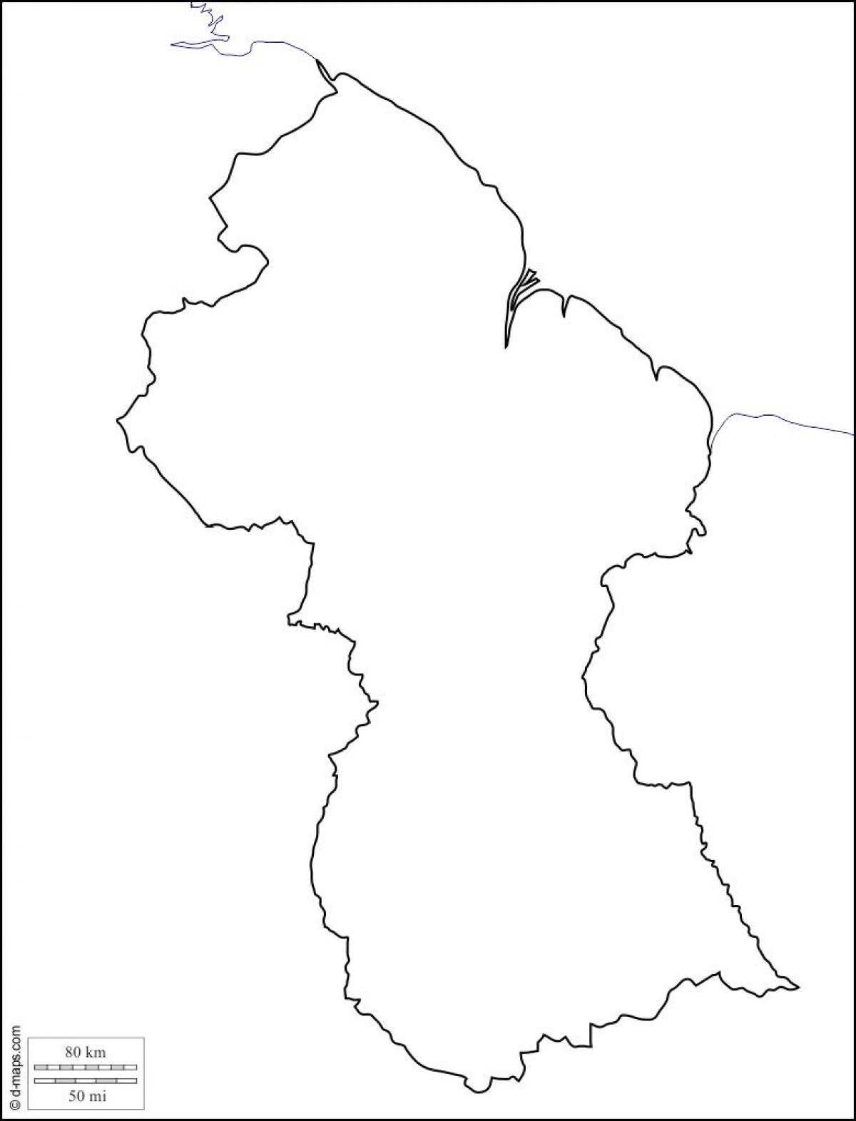 prázdna mapa Guyana