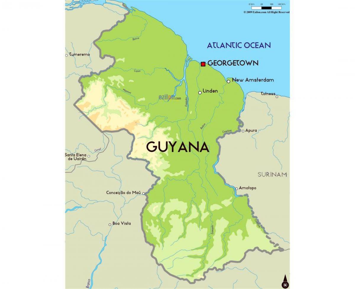 mapa Guyana