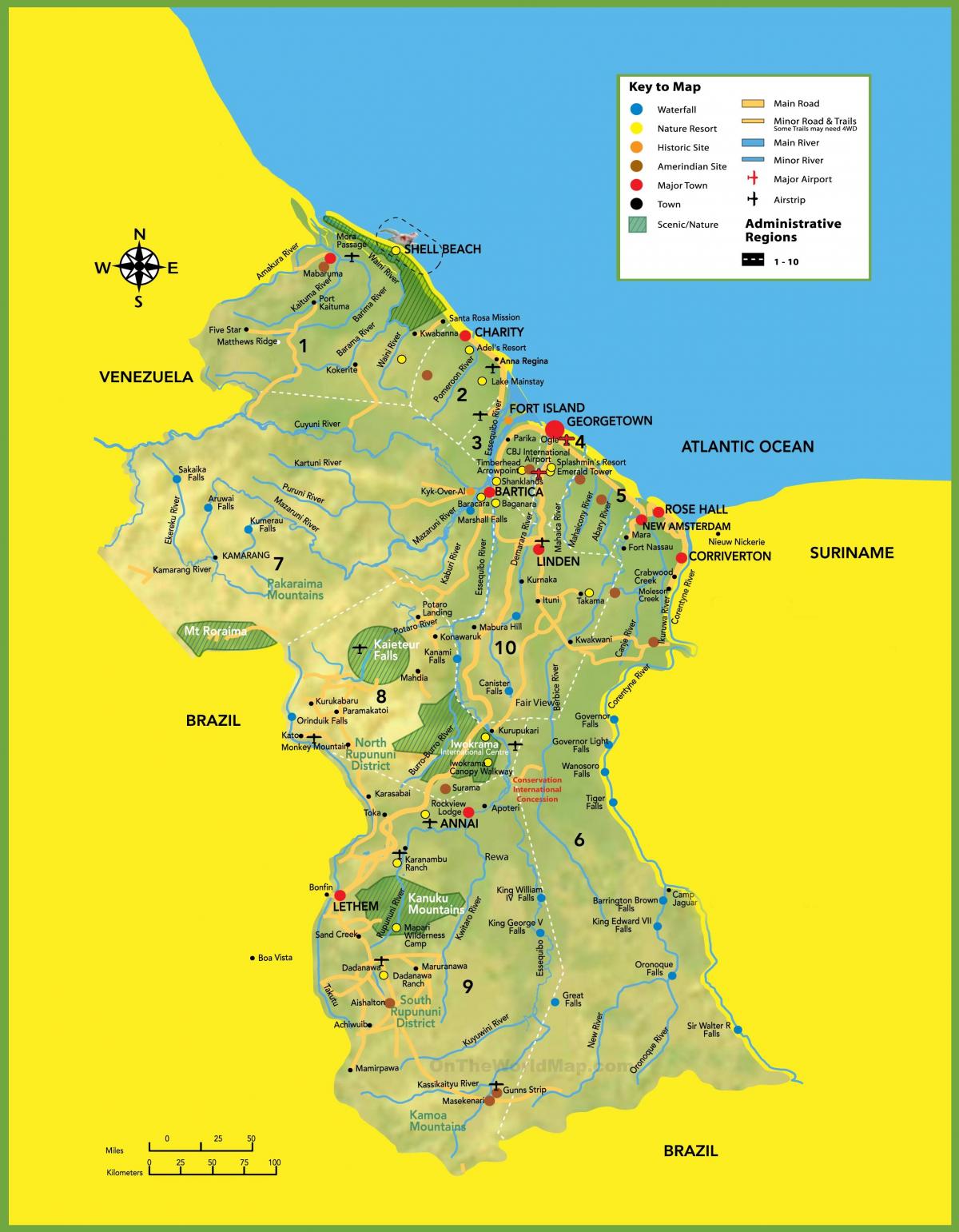 mapa obraz Guyana