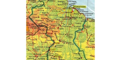 Mapa Guyana afrika