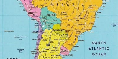 Mapa Guyana južná amerika 