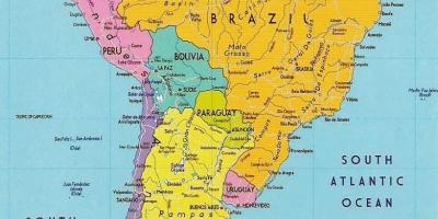 Mapa Guyana južná amerika 