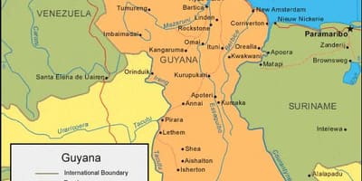 Mapa Guyana politické 