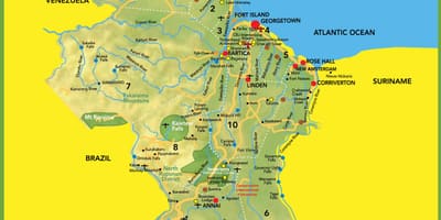 Mapa obraz Guyana